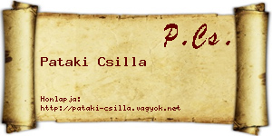 Pataki Csilla névjegykártya